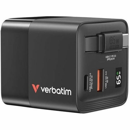 Verbatim GaN Charger 65W Retractable Cable - 32217
