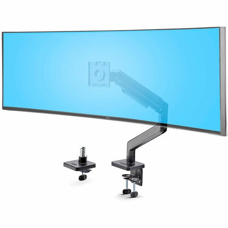 StarTech.com Monitor Desk Mount for up to 49in 32:9 Ultrawide Curved Screen, Mechanical Spring Arm, C-Clamp/Grommet, Max Weight 44lb/20kg - H1M1AG1-MONITOR-ARM