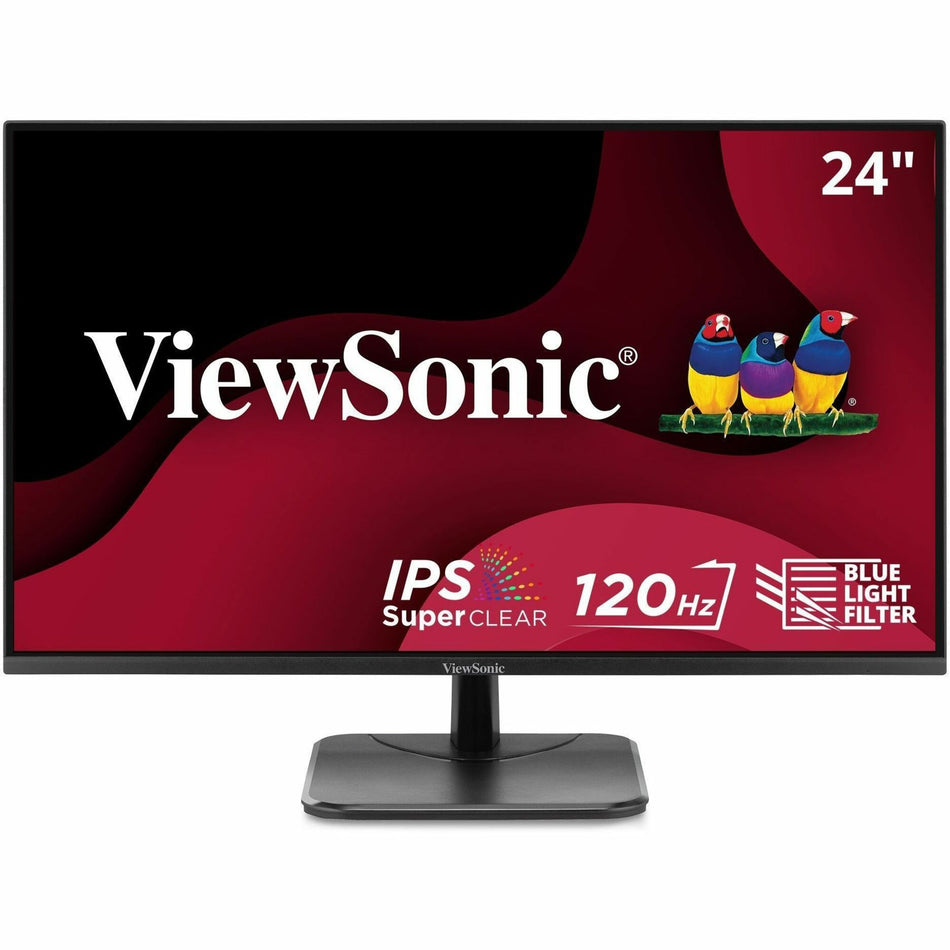ViewSonic VA2456A-MHD 24 Inch IPS 1080p Monitor with 120Hz, Eye Care, HDMI, DisplayPort, and VGA Inputs for Home and Office - VA2456A-MHD