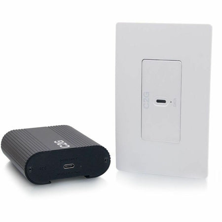 C2G Superbooster 1-Port USB over Cat6a Wall Plate to Box Extender Kit - USB 3.2 Gen1 (5Gbps) - C2G54267