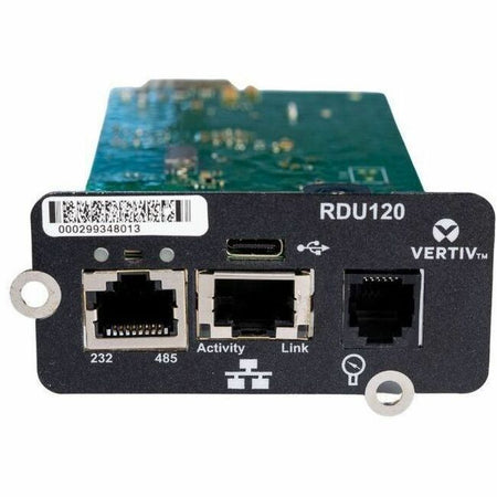 Vertiv Liebert IntelliSlot RDU120 - Network Card, Remote Monitoring Adapter, RS-485, USB Port, UL2900-1 cybersecurity certified, 1Gb Ethernet (RDU120) - RDU120