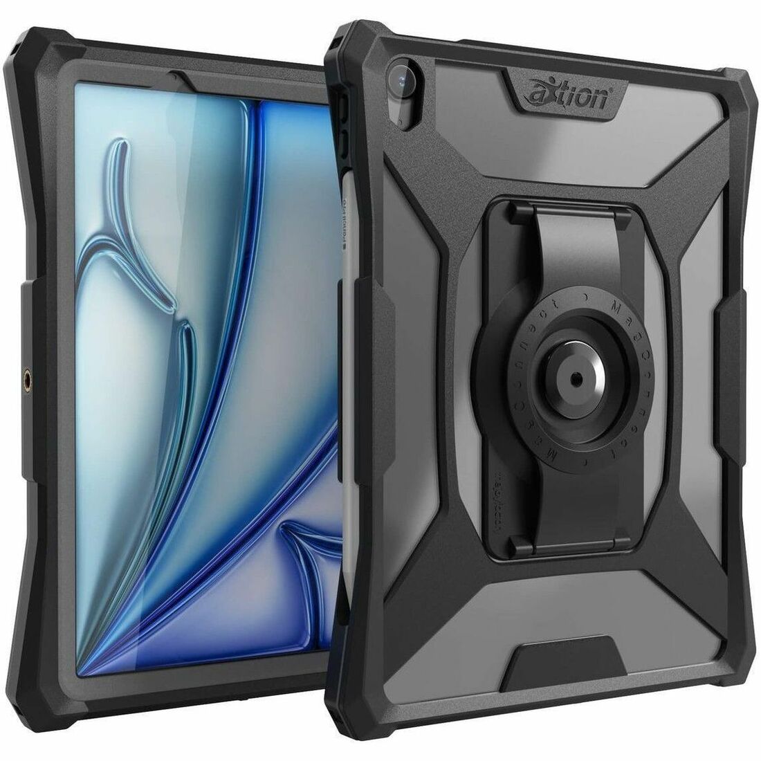 The Joy Factory aXtion Slim MH Rugged Carrying Case for 11" Apple iPad Air 11 (2024) Tablet - Clear Black - CWA5152MH