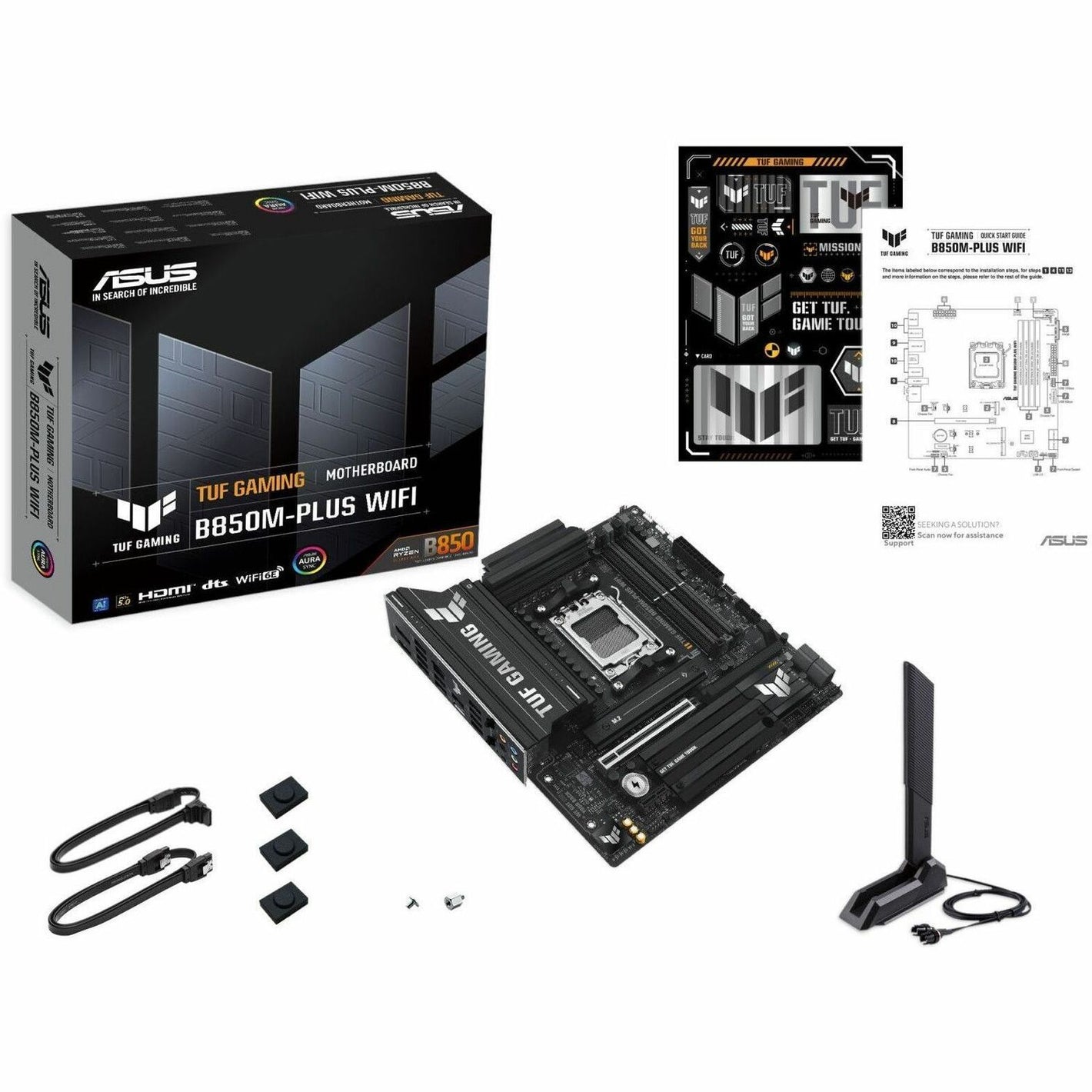 TUF B850M-PLUS WIFI Gaming Desktop Motherboard - AMD B850 Chipset - Socket AM5 - Micro ATX - TUFGAMING B850M-PLUSWIFI