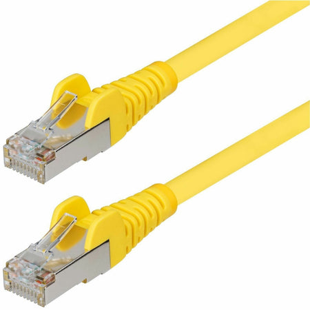 StarTech.com 1ft Yellow CAT6a Ethernet Cable, Snagless RJ45, 10G, 100W PoE, S/FTP, LSZH, 27AWG Pure Copper, 500MHz, Shielded Network Cord - NLYL-1F-CAT6A-PATCH