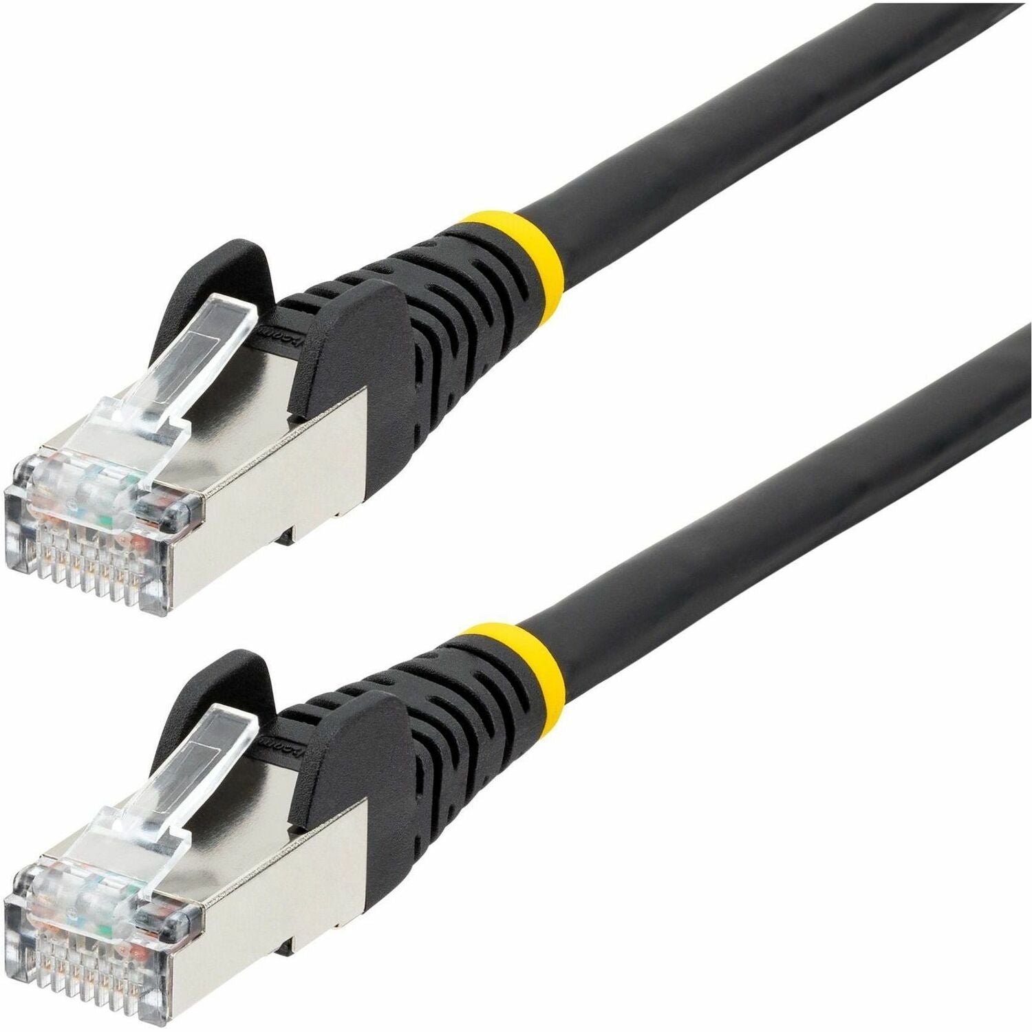 StarTech.com 1ft CAT6a Ethernet Cable, Black Low Smoke Zero Halogen (LSZH) 10 GbE 100W PoE S/FTP Snagless RJ-45 Network Patch Cord - NLBK-1F-CAT6A-PATCH