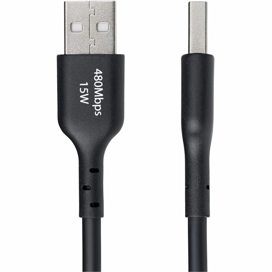 StarTech.com 10ft (3m) USB-A to USB-C Charging Cable, Charge & Sync, 3A, USB 2.0, TPE Jacket - Black USB Charging Cord - USB2AC10FBKE