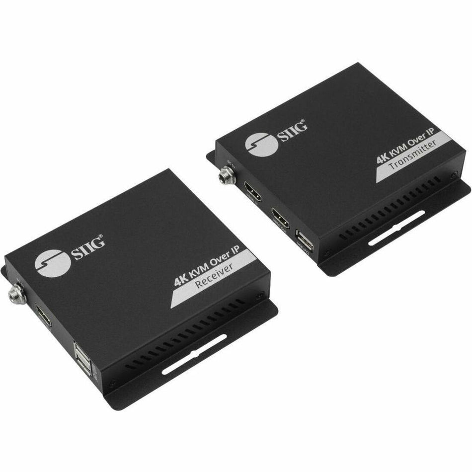SIIG HDMI 4K30Hz KVM Over IP Extender - 120m(394ft) - Over IP KVM Extender - One to Many - HDMI Loop-out - Downscaler - Low-latency - CE-H27R11-S1