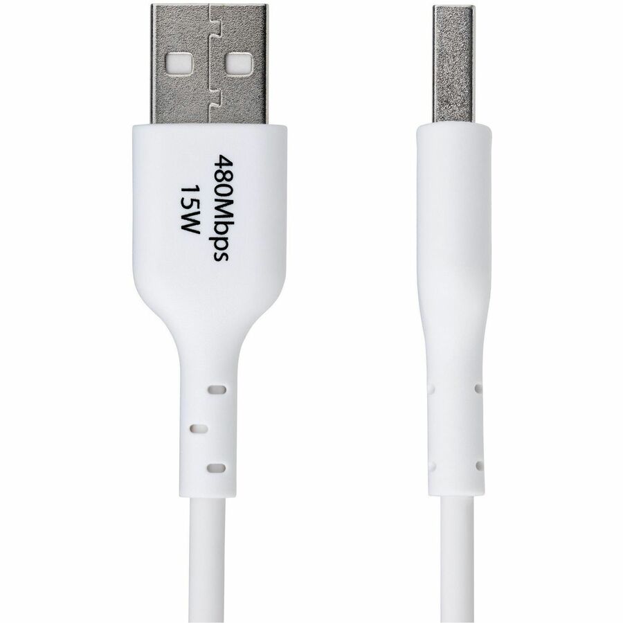 StarTech.com 3ft (91cm) USB-A to USB-C Charging Cable, Charge & Sync, 3A, USB 2.0, TPE Jacket - White USB Charging Cord - USB2AC3FWHE