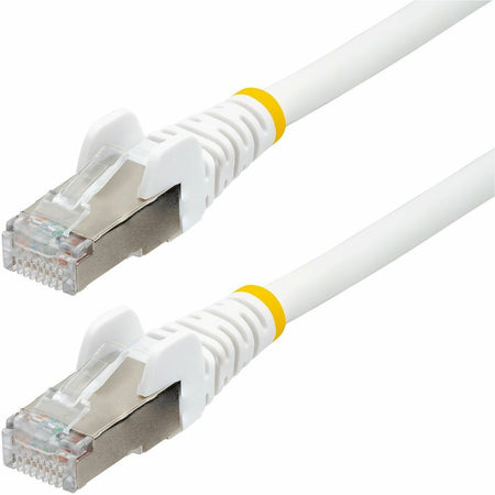 StarTech.com 60in CAT6a Ethernet Cable, White Low Smoke Zero Halogen (LSZH) 10 GbE 100W PoE S/FTP Snagless RJ-45 Network Patch Cord - NLWH-6IN-CAT6A-PATCH