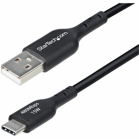 StarTech.com 3ft (91cm) USB-A to USB-C Charging Cable, Charge & Sync, 3A, USB 2.0, TPE Jacket - Black USB Charging Cord - USB2AC3FBKE