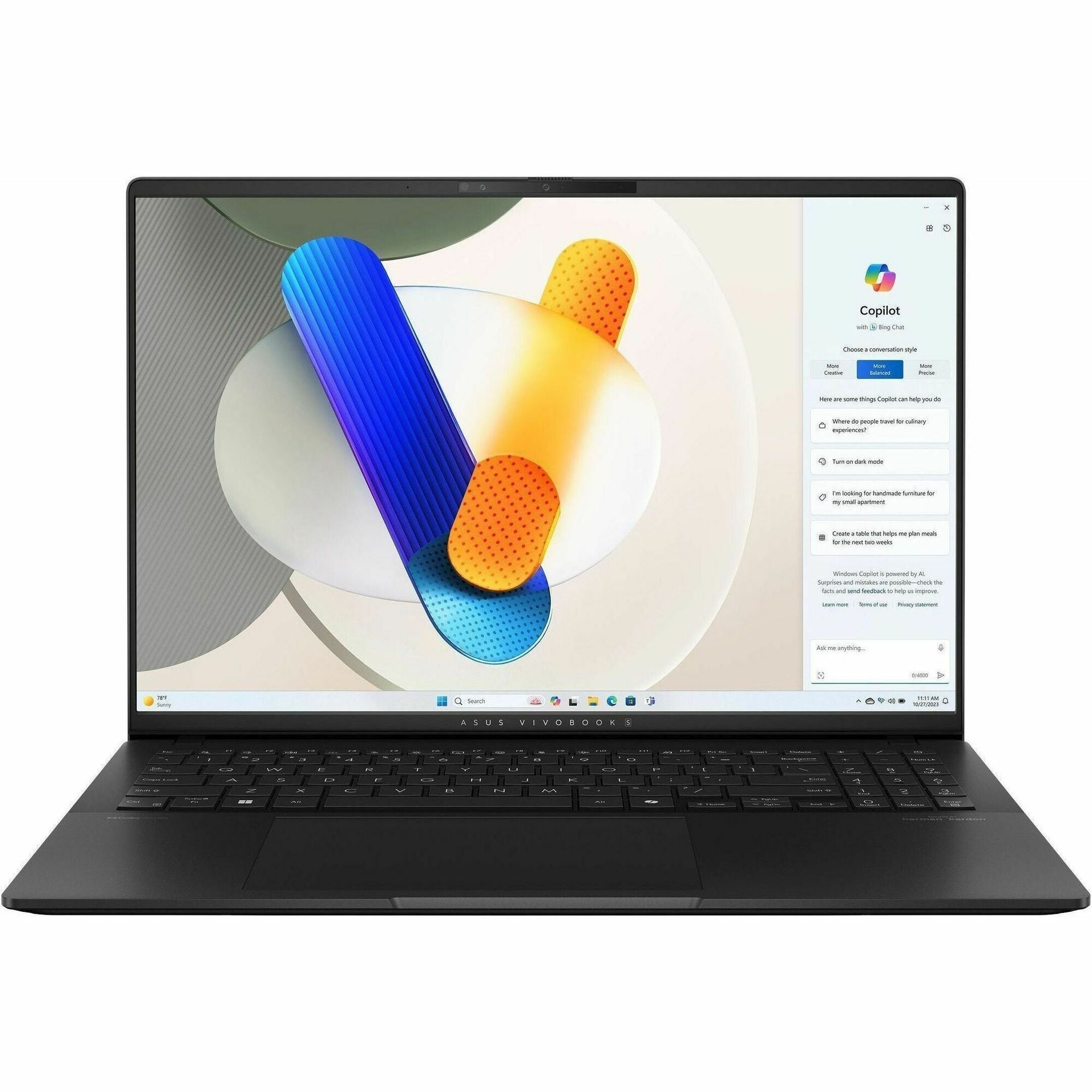 Asus Vivobook S 16 M5606 M5606KA-DS76 16" Copilot+ PC Notebook - 3K - 120 Hz - AMD Ryzen AI 7 350 - 16 GB - 1 TB SSD - Neutral Black - M5606KA-DS76