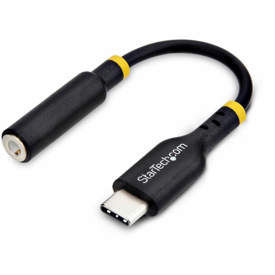 StarTech.com 5in (12.7cm) USB-C Audio Adapter to 3.5mm Headphone/Headset Jack, USB Type-C Aux Dongle, 32-bit DAC, For Laptop/Phone/Tablet - USBCAUDIO2