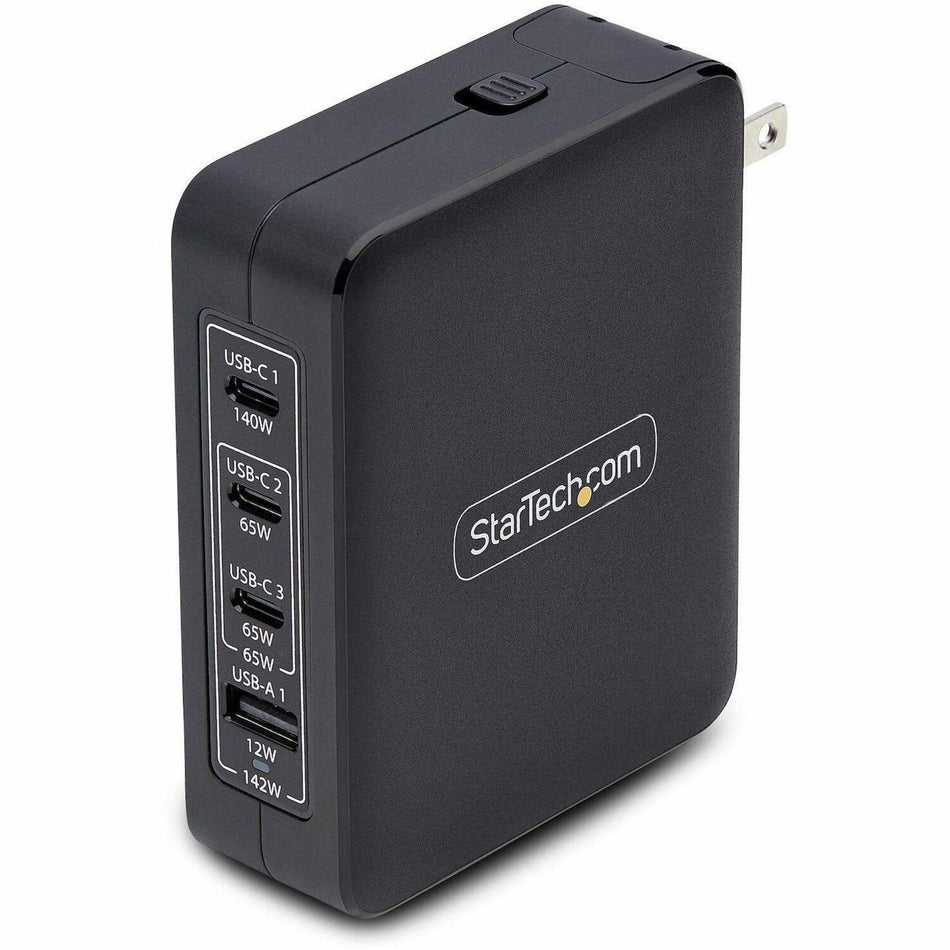 StarTech.com 140W USB-C Wall Charger, 3x USB-C/1x USB-A, PD 3.1 International GaN Power Adapter for MacBook Pro/Max/Dell XPS/Inspiron - 3114GCU-WALL-CHARGER