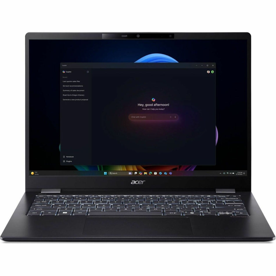 Acer TravelMate P6 14 AI P614-54 TMP614-54-783H 14" Copilot+ PC Notebook - WQXGA+ - 120 Hz - Intel Core Ultra 7 256V - 16 GB - 1 TB SSD - English Keyboard - Black - NX.BJJAA.001