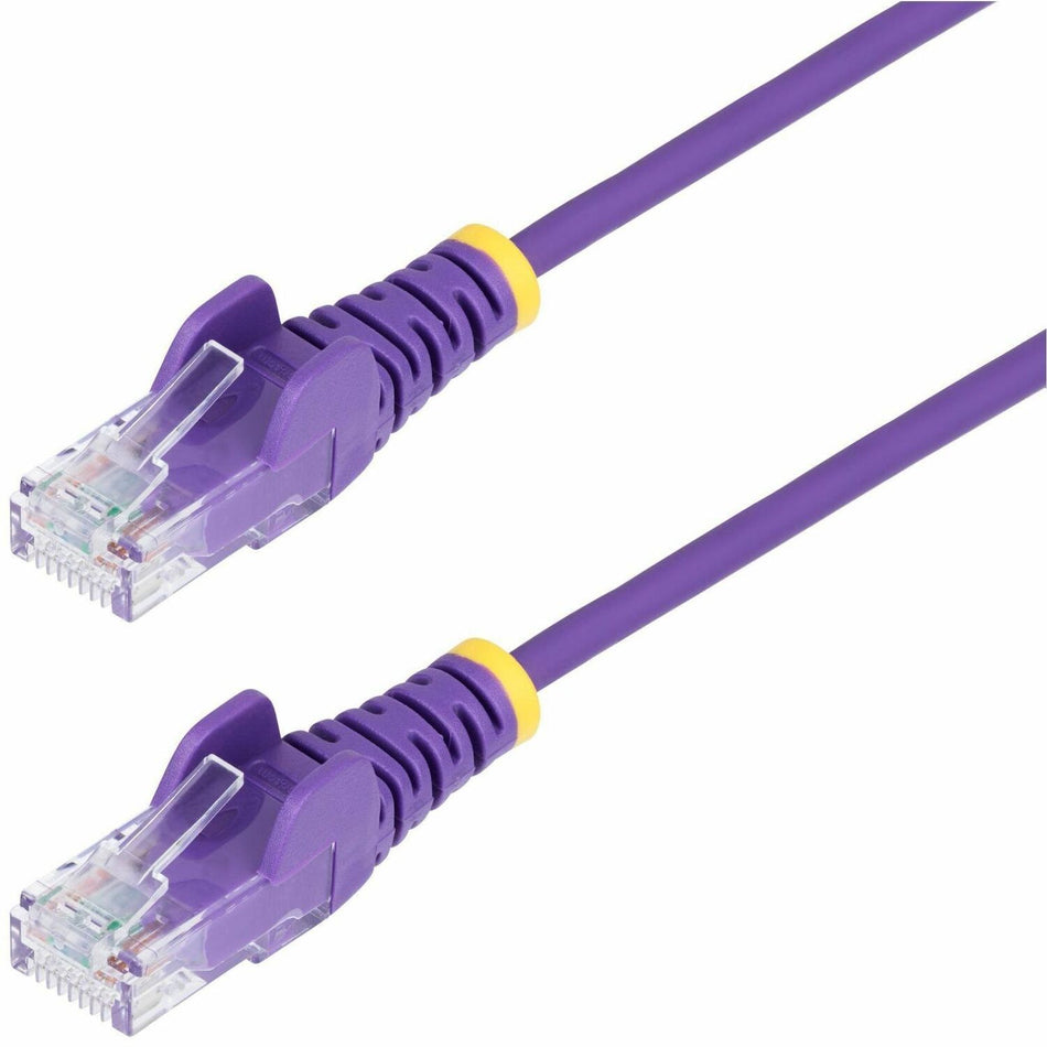 StarTech.com 6ft Purple Slim CAT6 Ethernet Cable, Slim Snagless RJ45, UTP, LSZH, 28AWG Bare Copper, Slim Network Patch Cord, Fluke Tested - N6PAT6PLS