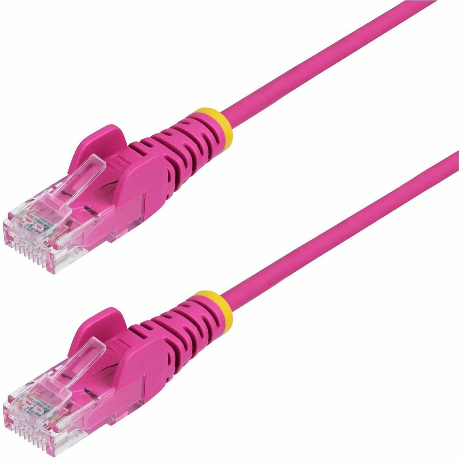 StarTech.com 7ft Pink Slim CAT6 Ethernet Cable, Slim Snagless RJ45, UTP, LSZH, 28AWG Bare Copper, Slim Network Patch Cord, Fluke Tested - N6PAT7PKS
