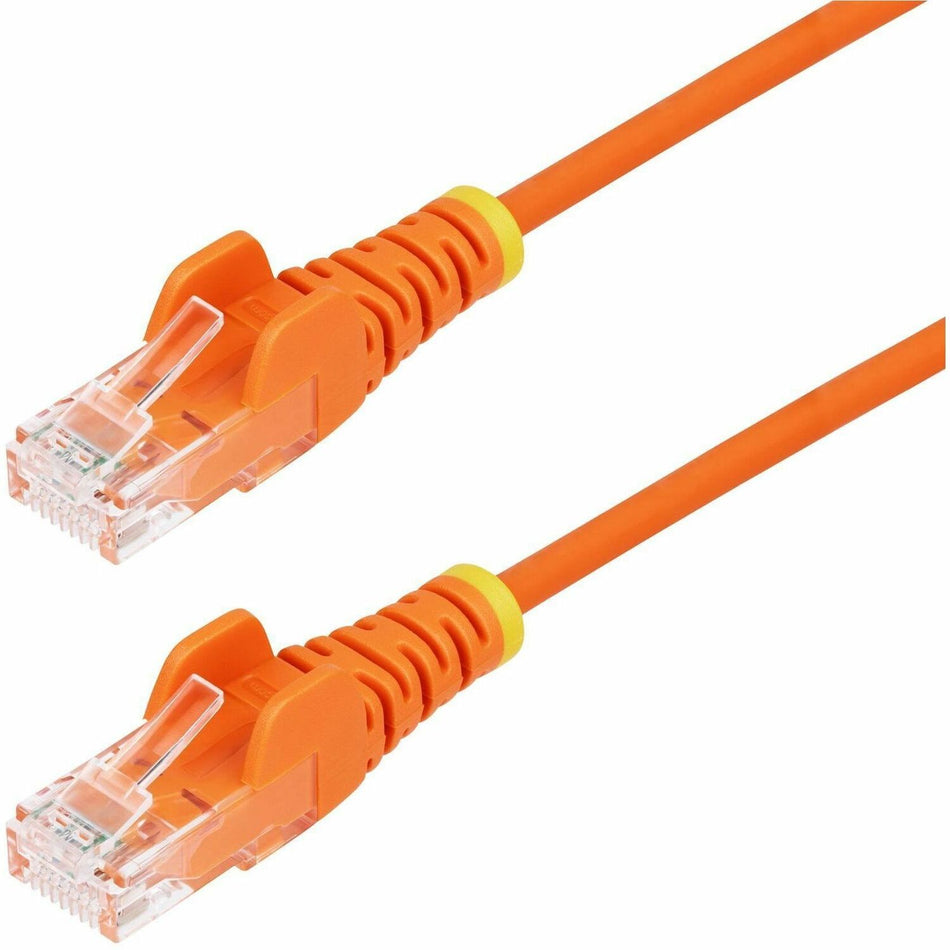 StarTech.com 2ft Orange Slim CAT6 Ethernet Cable, Slim Snagless RJ45, UTP, LSZH, 28AWG Bare Copper, Slim Network Patch Cord, Fluke Tested - N6PAT2ORS