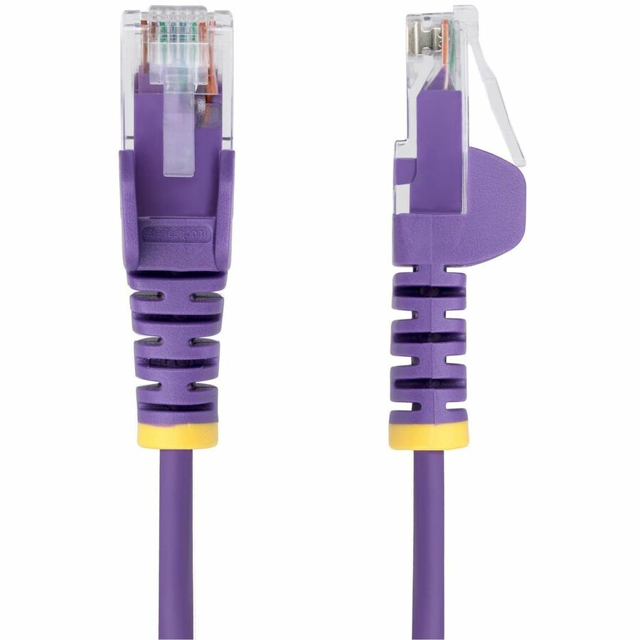 StarTech.com 6in Purple Slim CAT6 Ethernet Cable, Slim Snagless RJ45, UTP, LSZH, 28AWG Bare Copper, Slim Network Patch Cord, Fluke Tested - N6PAT6INPLS