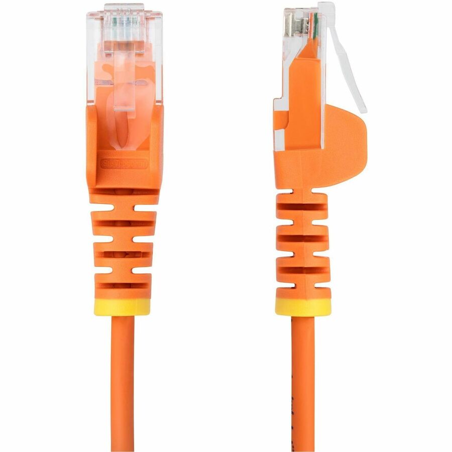 StarTech.com 6in Orange Slim CAT6 Ethernet Cable, Slim Snagless RJ45, UTP, LSZH, 28AWG Bare Copper, Slim Network Patch Cord, Fluke Tested - N6PAT6INORS