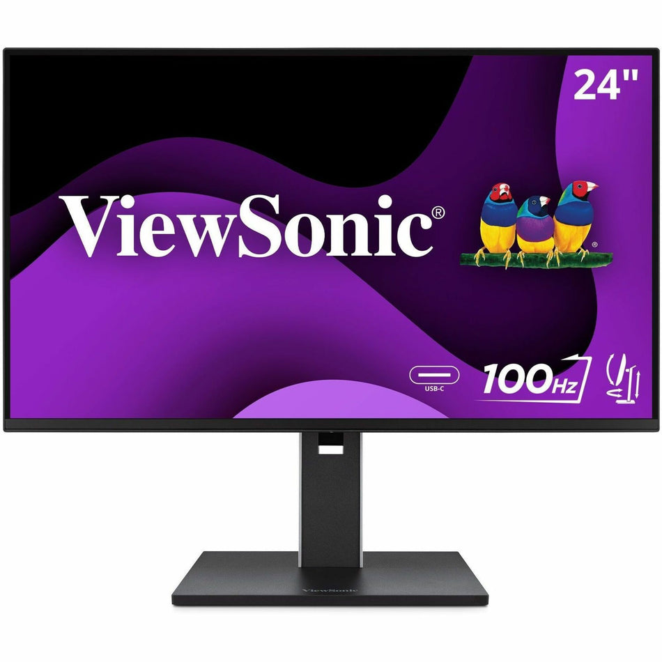 ViewSonic VG2452 24 Inch IPS 1080p Ergonomic Monitor with Tilt, Swivel, Pivot, Height Adjust, 100Hz, 5-Port USB Hub, HDMI, DisplayPort, and 65W USB C Inputs - VG2452