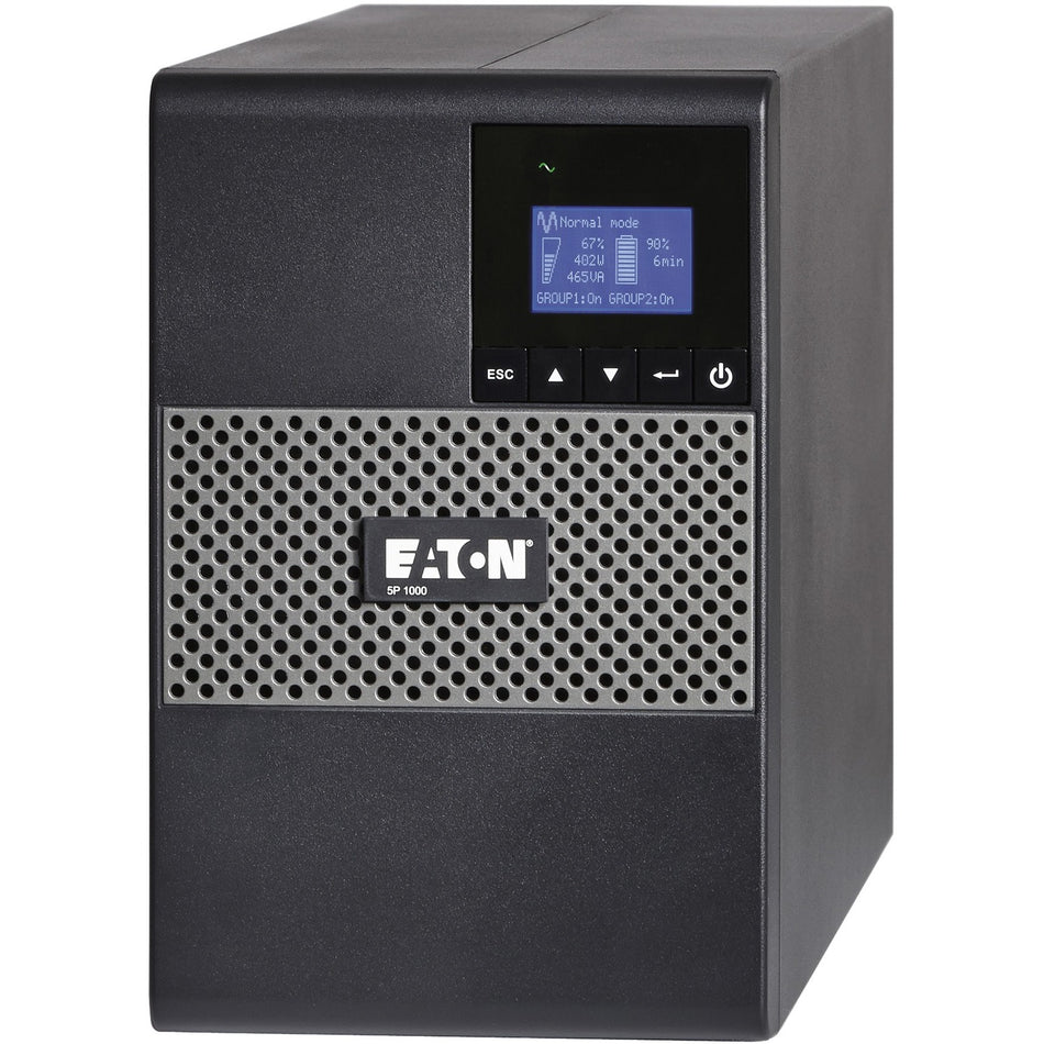 Eaton 5P UPS UPS 1000VA 770W 120V Line-Interactive UPS, 5-15P, 8x 5-15R Outlets, True Sine Wave, Cybersecure Network Card Option, Tower - 5P1000