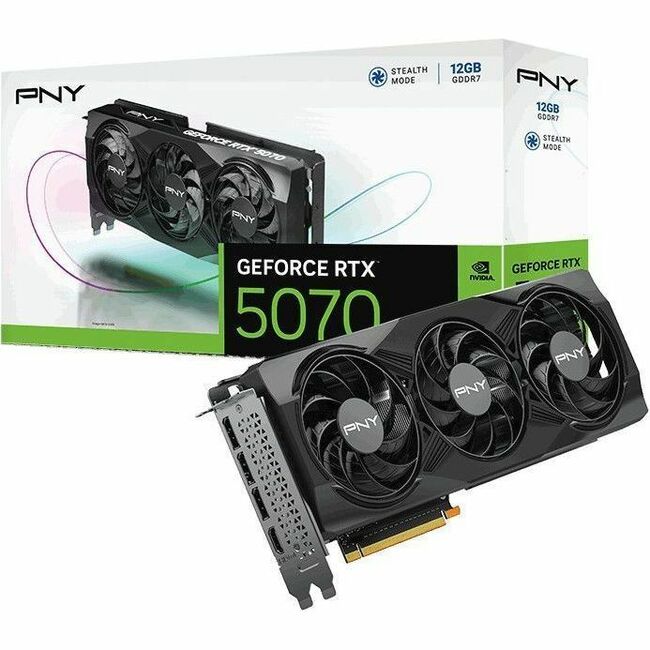 PNY NVIDIA GeForce RTX 5070 Graphic Card - 12 GB GDDR7 - Full-height - VCG507012TFXPB1