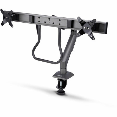 StarTech.com Desk Mount Dual Monitor Arm w/Crossbar, Up To 27" Display, VESA 75x75/100x100, Max 33lb/15kg, C-Clamp, Mechanical Spring, TAA - H2M1AS2-MONITOR-ARM