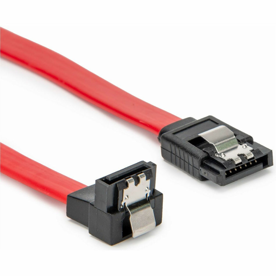 Rocstor 12in Latching SATA to Right Angle SATA Serial ATA Cable - Y10C857-RD