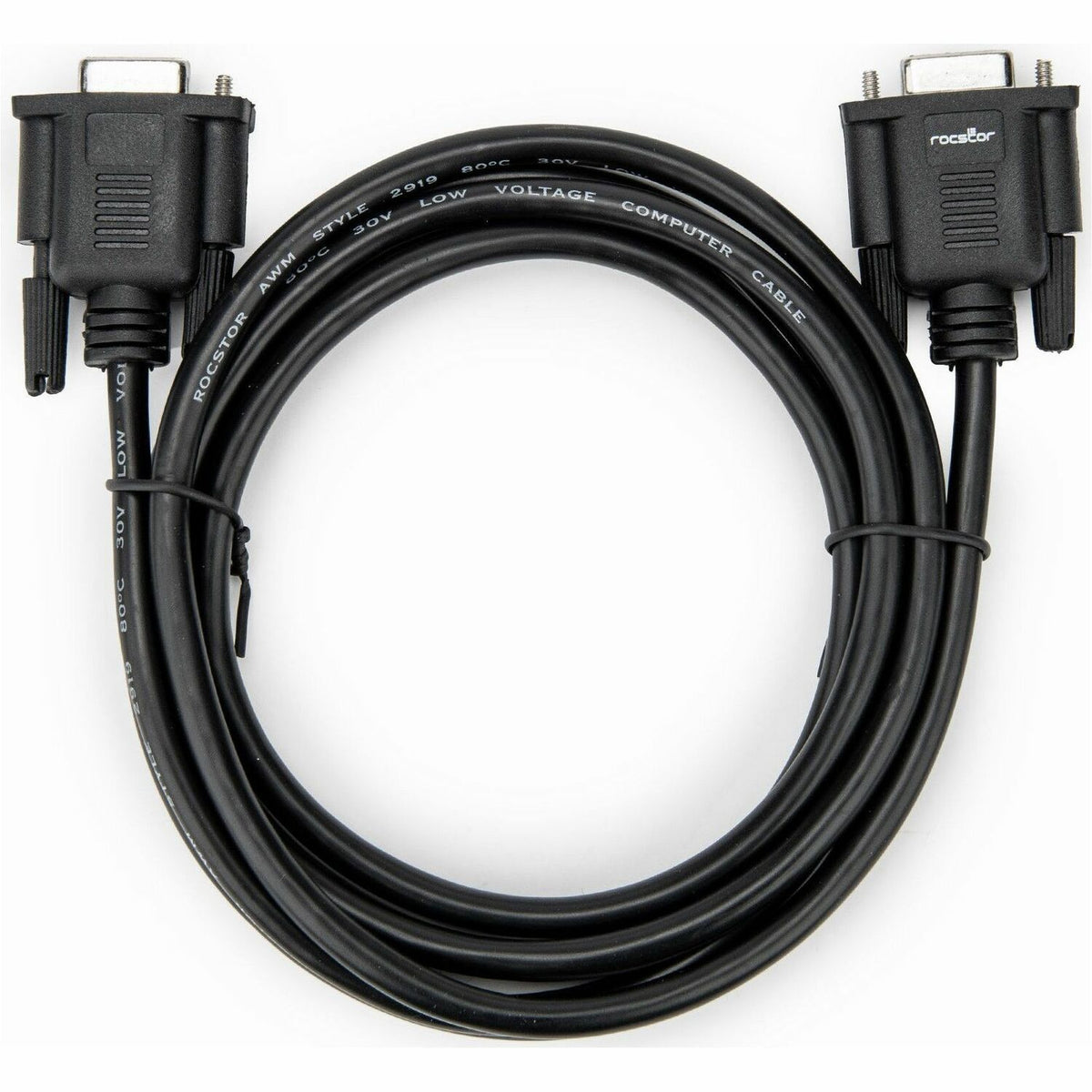 Rocstor 2m Black DB9 RS232 Serial Null Modem Cable F/F - Y10C880-B1