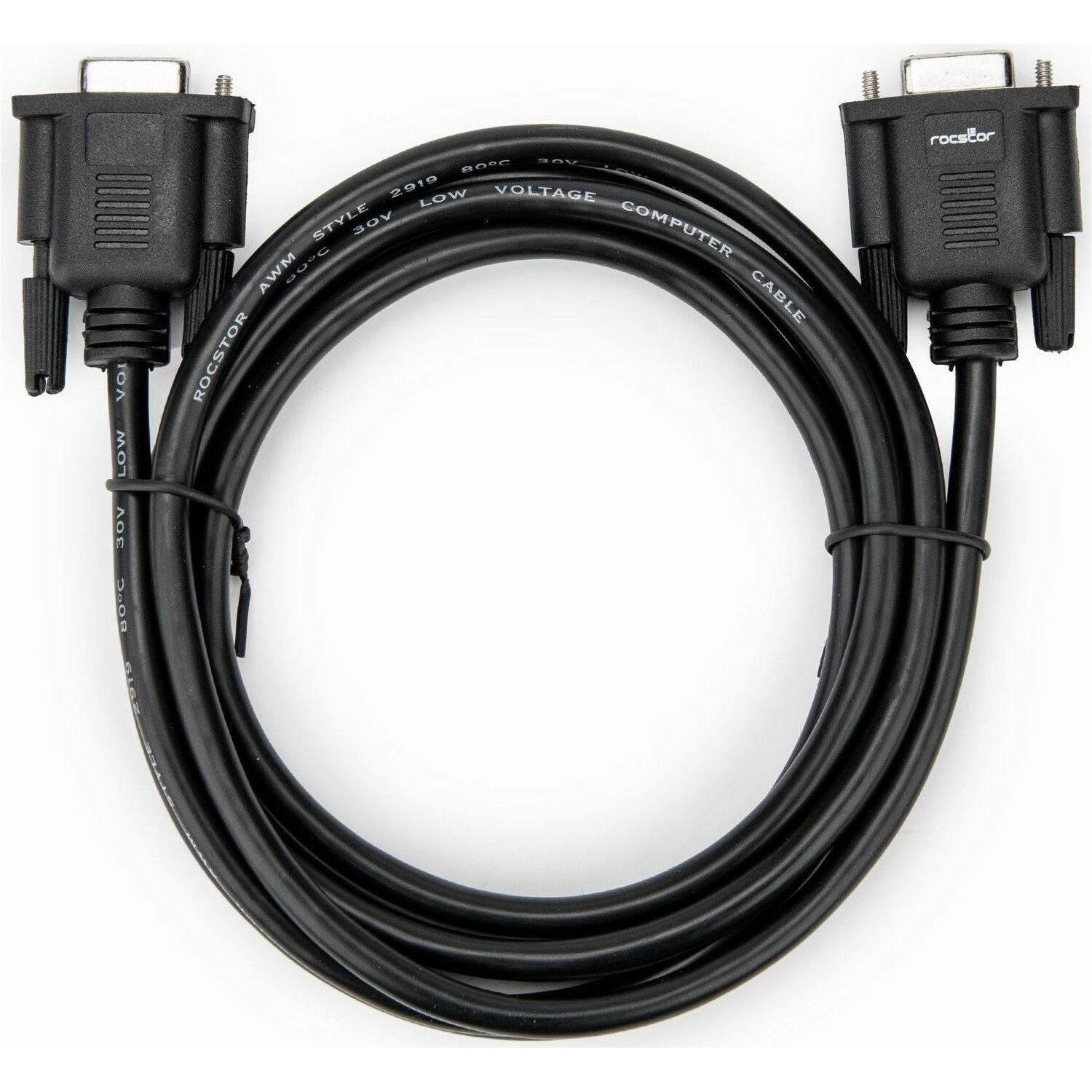 Rocstor 2m Black DB9 RS232 Serial Null Modem Cable F/F - Y10C880-B1