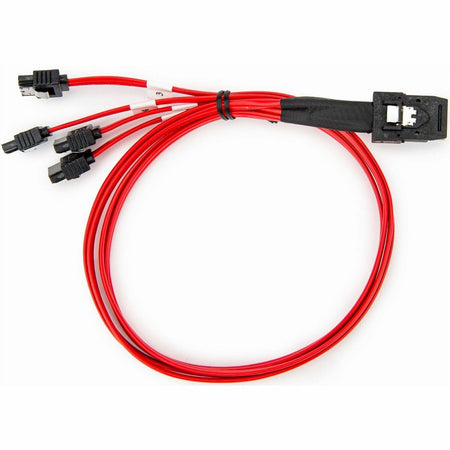 Rocstor 50cm Serial Attached SCSI SAS Cable - SFF-8087 to 4x Latching SATA - Y10C873-RD