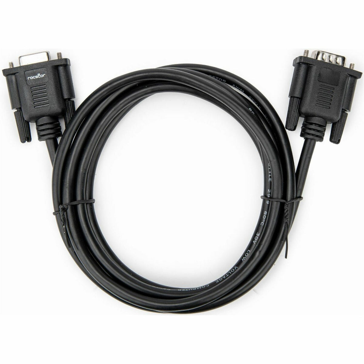 Rocstor 2m Black Straight Through DB9 RS232 Serial Cable - M/F - Y10C875-B1
