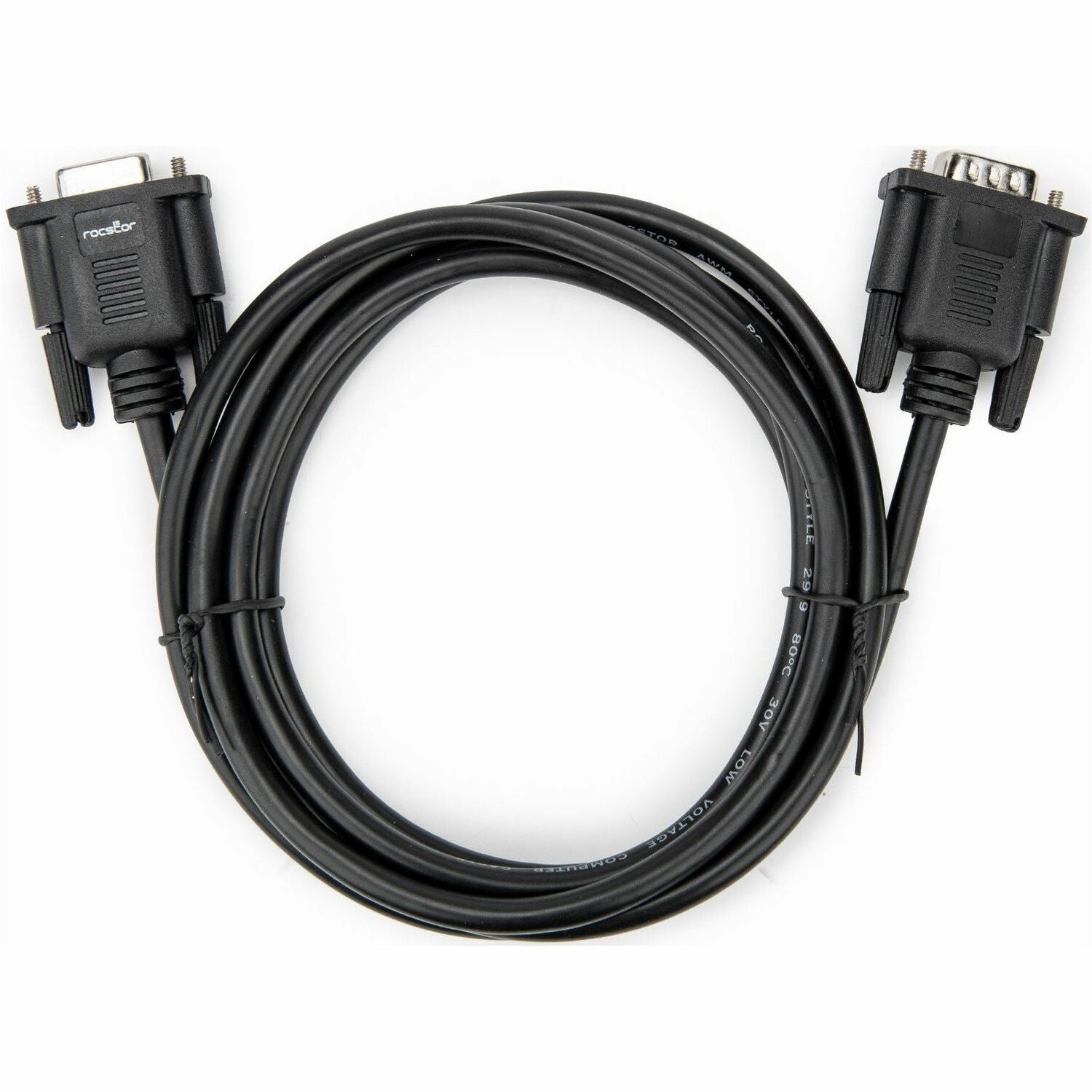 Rocstor 2m Black Straight Through DB9 RS232 Serial Cable - M/F - Y10C875-B1