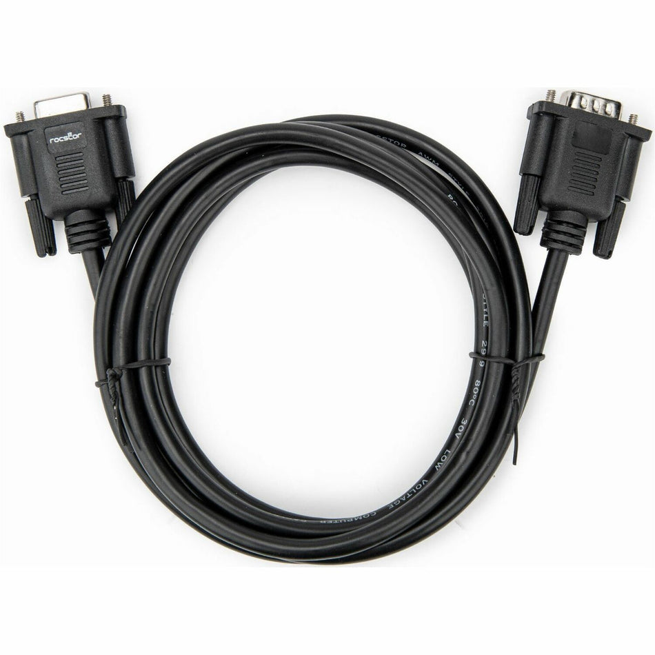 Rocstor 2m Black Straight Through DB9 RS232 Serial Cable - M/F - Y10C875-B1