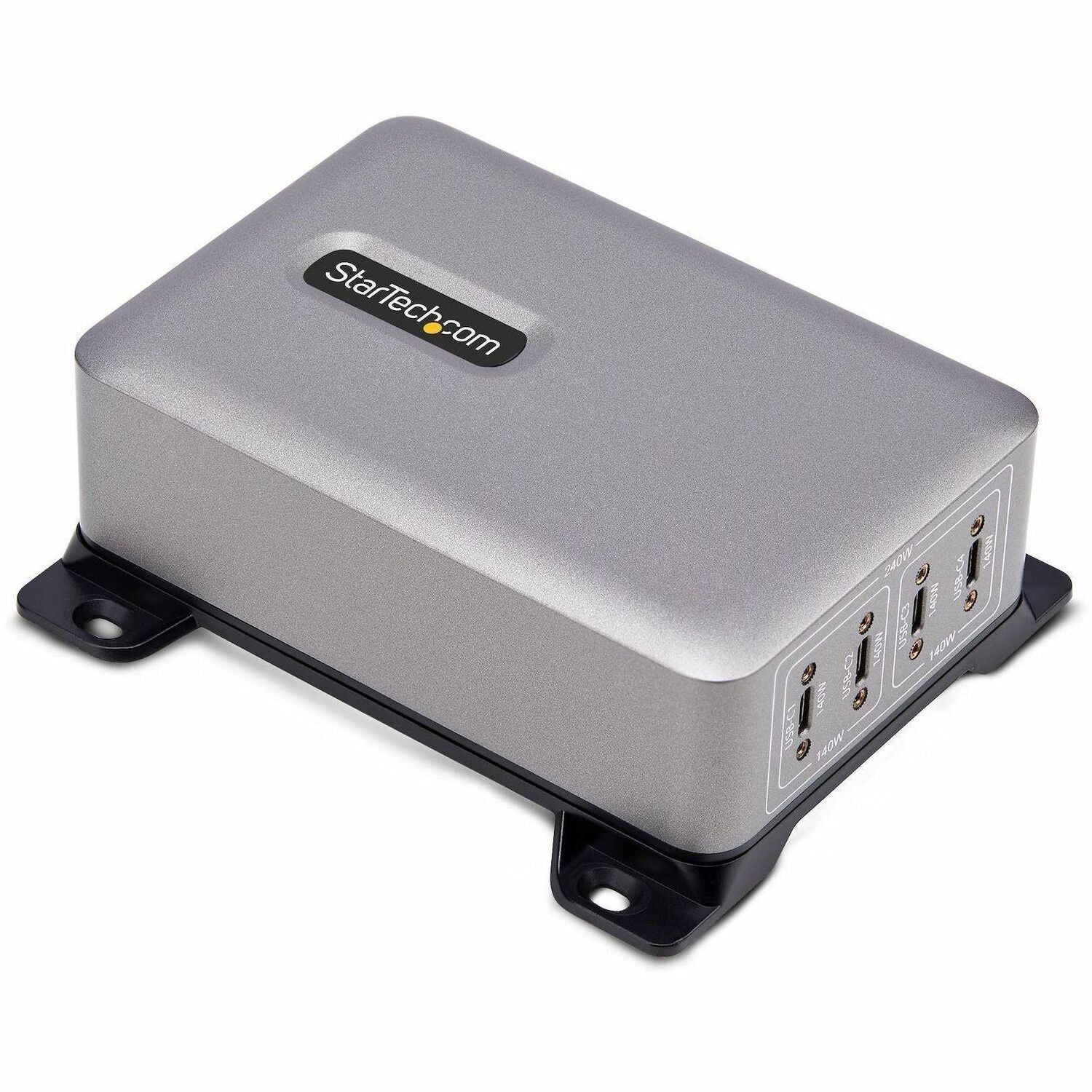 StarTech.com 4-Port Multi-Device USB-C Charger, 240W Total, Single Port 140W EPR, Screw Locking Ports, Ideal for Boardrooms - 424DNA-USB-C-CHARGER