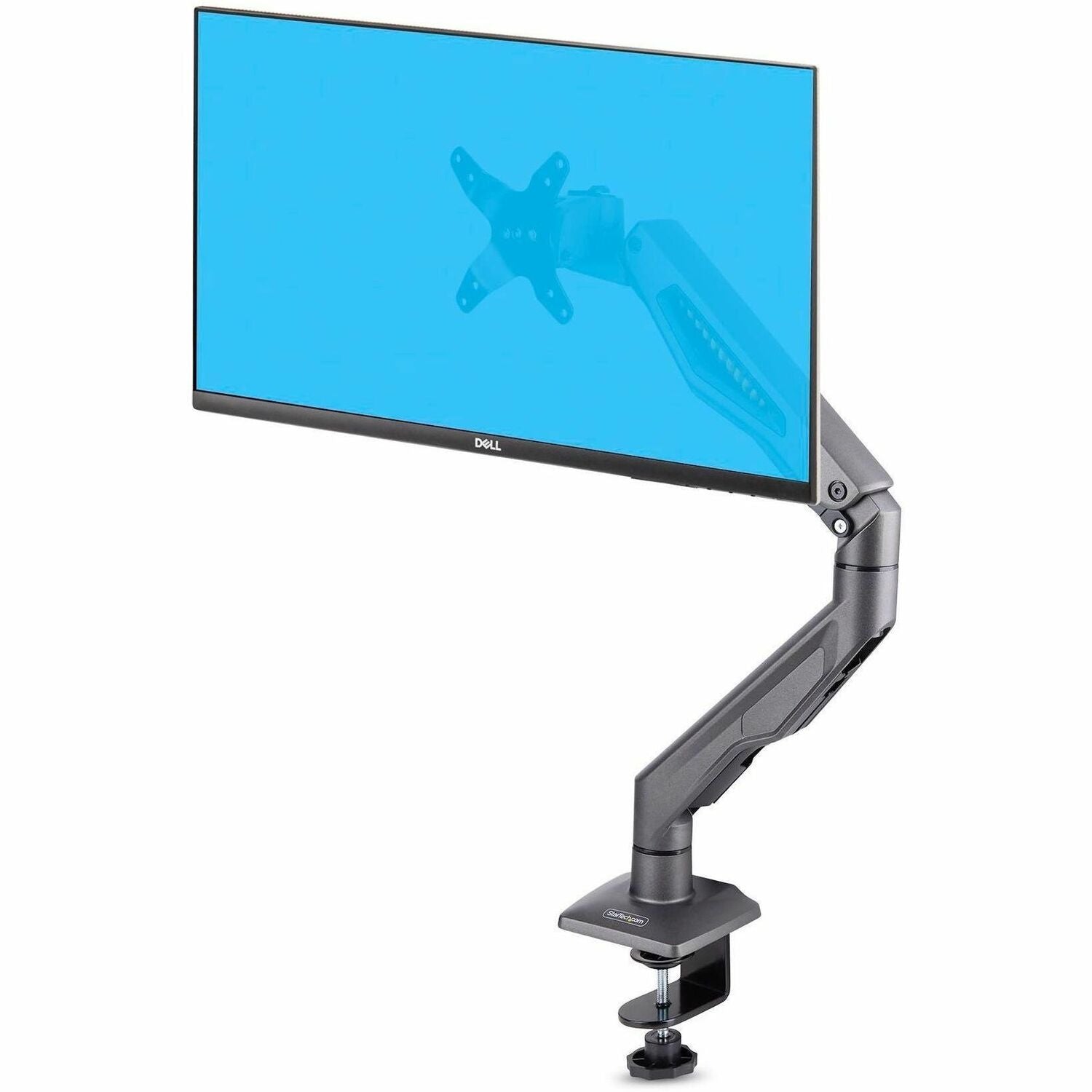 StarTech.com Desk Mount Monitor Arm, Up To 32" Display, Max 22lb/10kg, VESA, C-Clamp, Fully Articulating, Mechanical Spring, TAA-Compliant - H1M1AG2-MONITOR-ARM