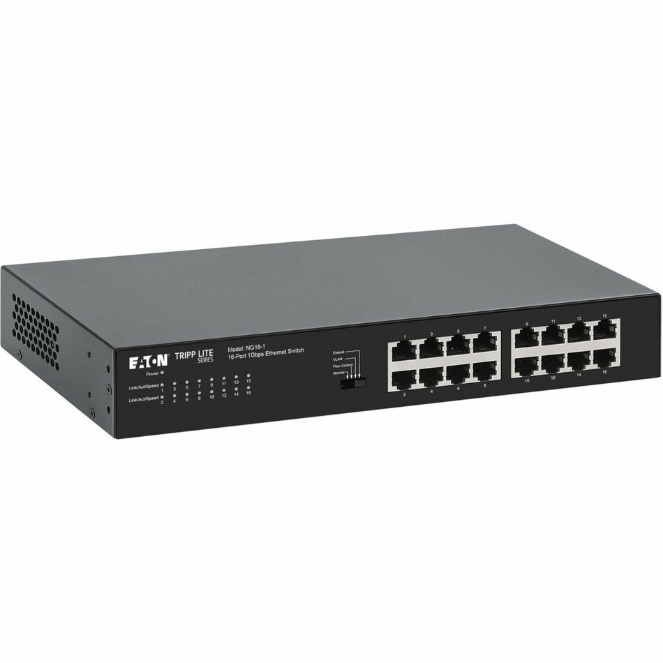 Eaton Tripp Lite Series 16-Port 10/100/1000 Mbps Desktop Gigabit Ethernet Unmanaged Switch, Metal Enclosure - NG16-1
