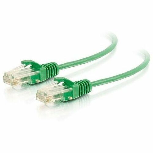 C2G 0.5ft (0.3m) Cat6 Snagless Unshielded (UTP) Slim Ethernet Network Patch Cable - Green - C2G02220