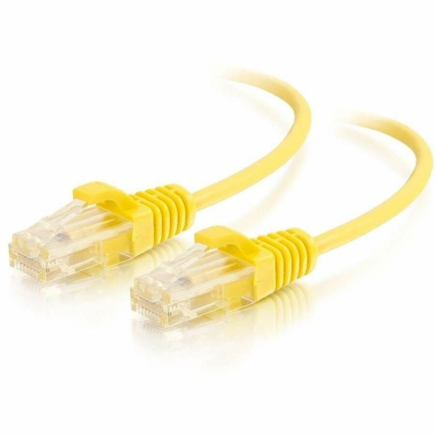 C2G 1.5ft (0.46m) Cat6 Snagless Unshielded (UTP) Slim Ethernet Network Patch Cable - Yellow - C2G02242