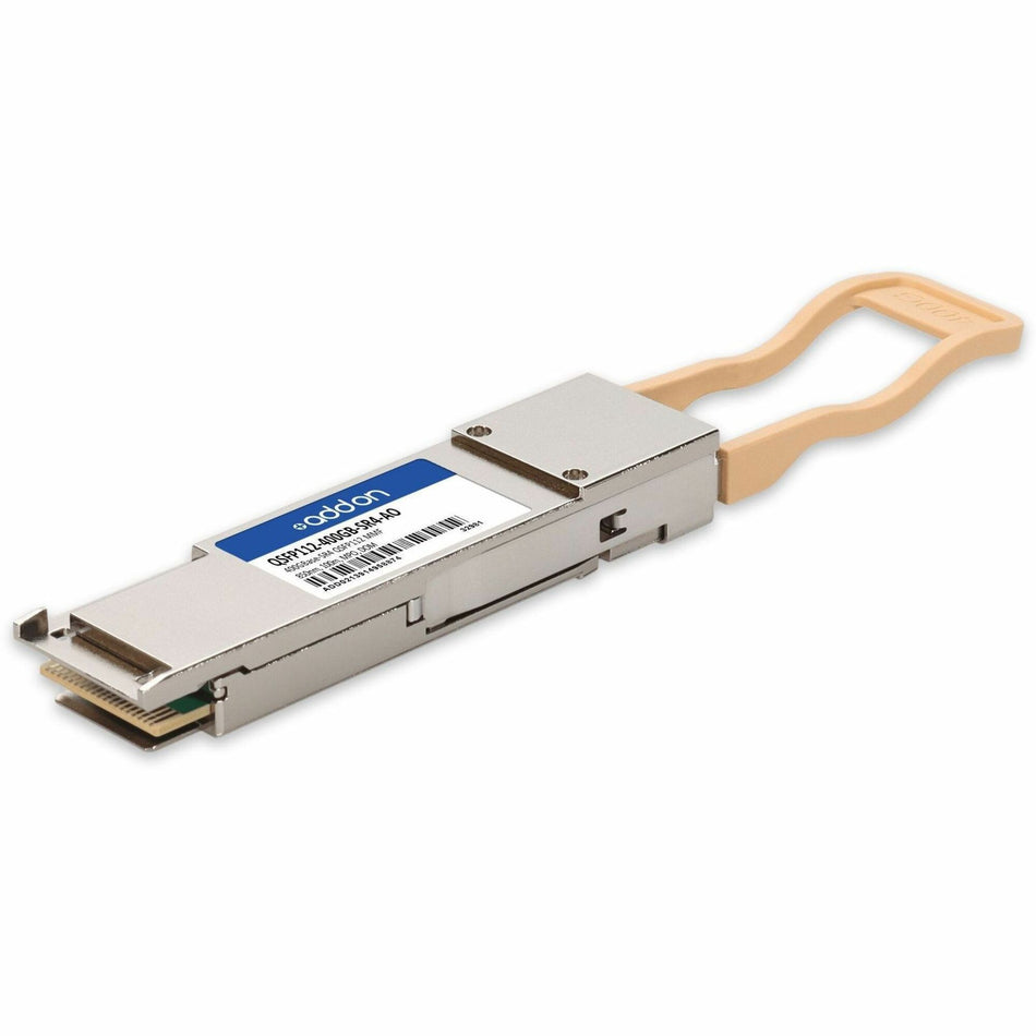 AddOn MSA and TAA 400GBase-SR4 QSFP112 Transceiver (MMF, 850nm, 100m, MPO, DOM, CMIS 5.0, Flat Top) - QSFP112-400GB-SR4-AO