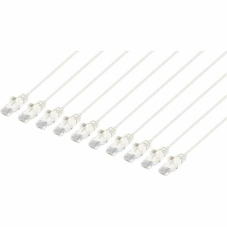 Intellinet Cat6 U/UTP Slim Network Patch Cable, 1 ft., White, 10-Pack - 744577