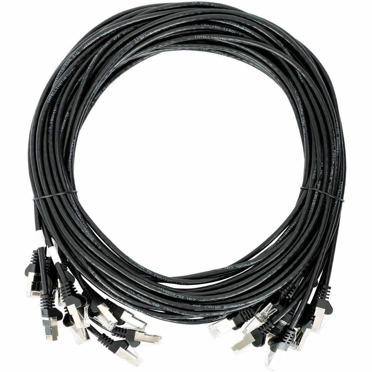 Intellinet Cat6 U/UTP Slim Network Patch Cable, 20 ft., Black, 10-Pack - 745048