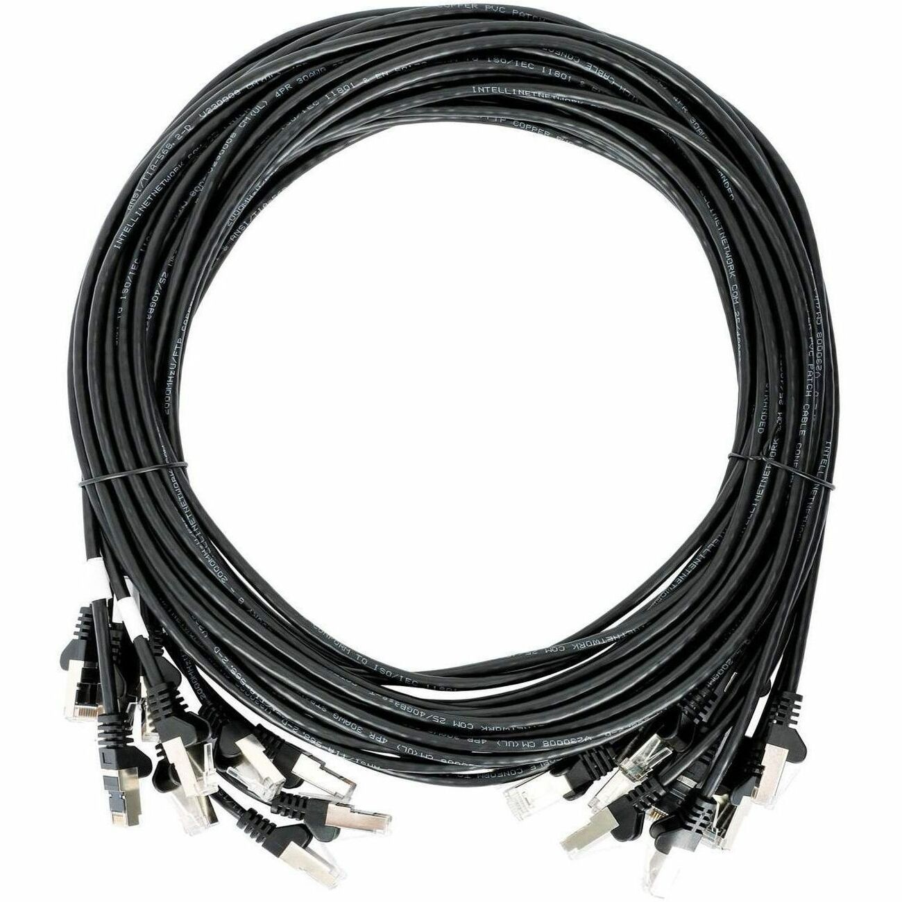 Intellinet Cat6 U/UTP Slim Network Patch Cable, 20 ft., Black, 10-Pack - 745048