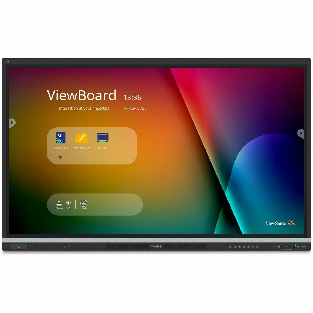 ViewSonic IFP5551 55 Inch 4K ViewBoard Interactive Smart Board with Integrated Education Software, Android 14, Google EDLA, 50-Point Touch, Built-in Microphone, HDMI, VGA, USB Hub, and USB C Inputs - IFP5551