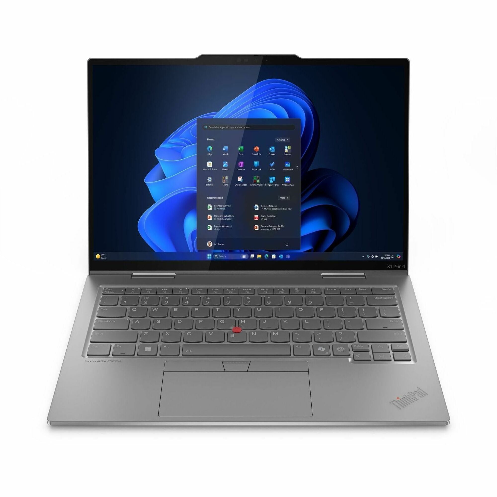 Lenovo Thinkpad X1 Gen 10 21NU0035US 14" Touchscreen Convertible Copilot+ PC 2 in 1 Notebook - WUXGA - 60 Hz - Intel Core Ultra 7 258V - Intel Evo Platform - 32 GB - 512 GB SSD - English Keyboard - Gray - 21NU0035US