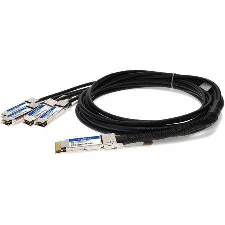 AddOn Cisco QDD-4ZQ100-CU3M Compatible TAA Compliant 400GBase-CU QSFP-DD 400G to 4xQSFP56 100G PAM-4 Direct Attach Cable (Passive Twinax, 3m) - QDD-4ZQ100-CU3M-AO