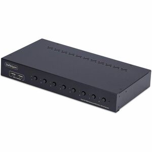 StarTech.com 8-Port DisplayPort KVM Switch with 1U Rack Mount Kit, 4K 60Hz DP 1.2, Push-Button & Hotkey Switching, TAA Compliant - R8AD122-KVM-SWITCH