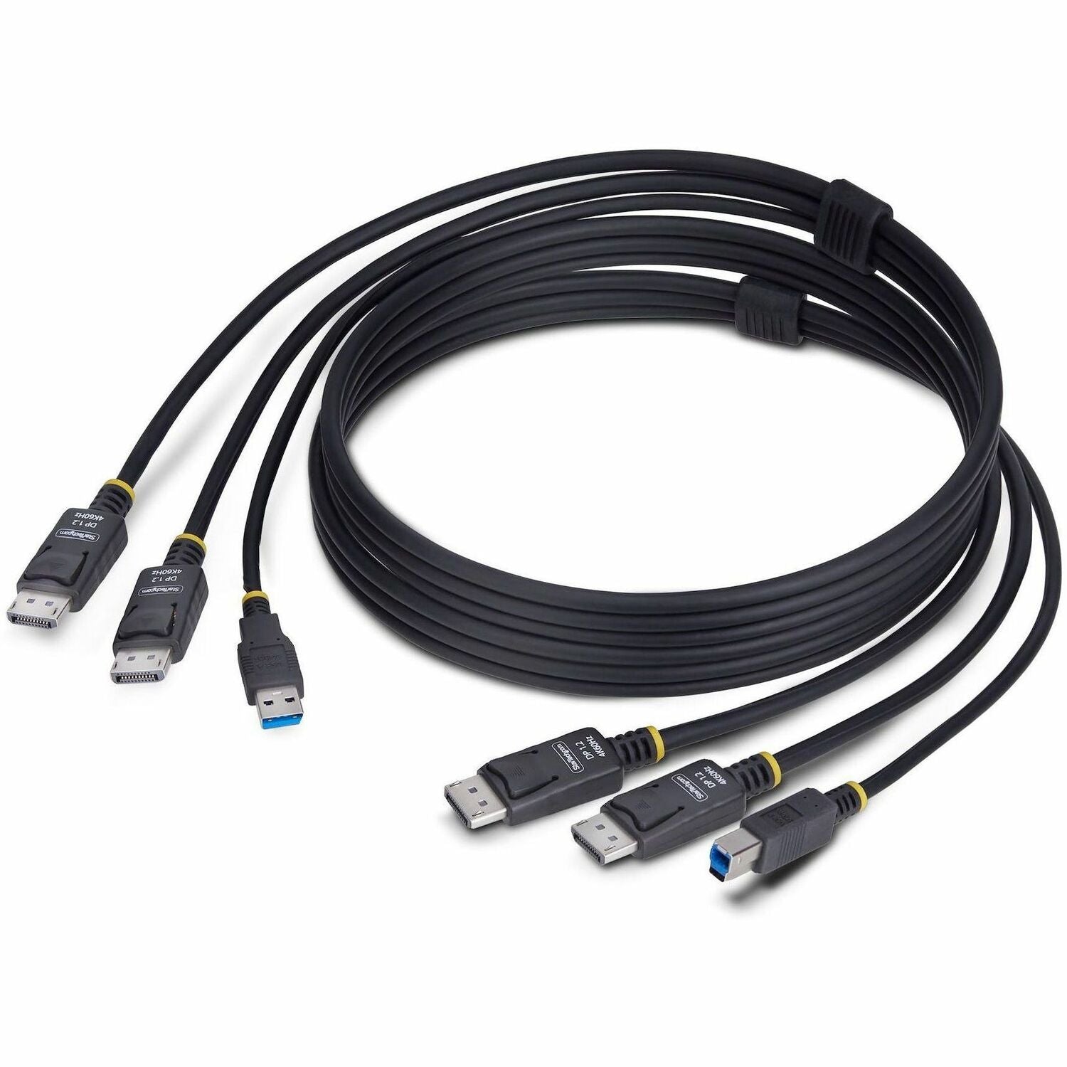 StarTech.com 6ft (1.8m) Dual-DisplayPort and USB 5Gbps KVM Cable, 4K 60Hz, Universally Compatible Combo Cable for KVM Switches - DDU1226-KVM-CABLE