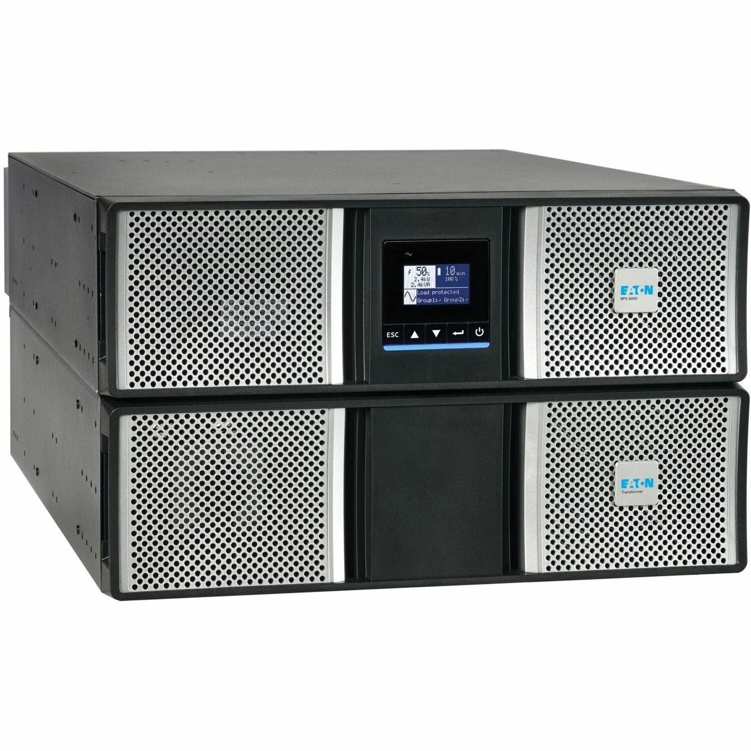 Eaton 9PX G2 5000VA 5000W 208/120V Online Double-Conversion UPS - L6-30P or Hardwired Input, 18x 5-20R, 2x L6-20R, 1x L6-30R, Cybersecure Network Card, Extended Run, 6U Rack/Tower - 9PX5KTF5G2