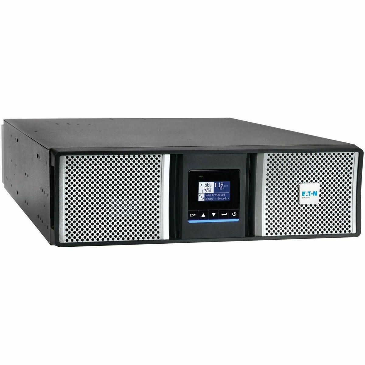 Eaton 9PX G2 3000VA 3000W 208V Online Double-Conversion UPS - L6-30P or Hardwired Input, 2 L6-20R, 2 L6-30R, Hardwired Output, Cybersecure Network Card, Extended Run, 3U Rack/Tower - 9PX3K3UG2